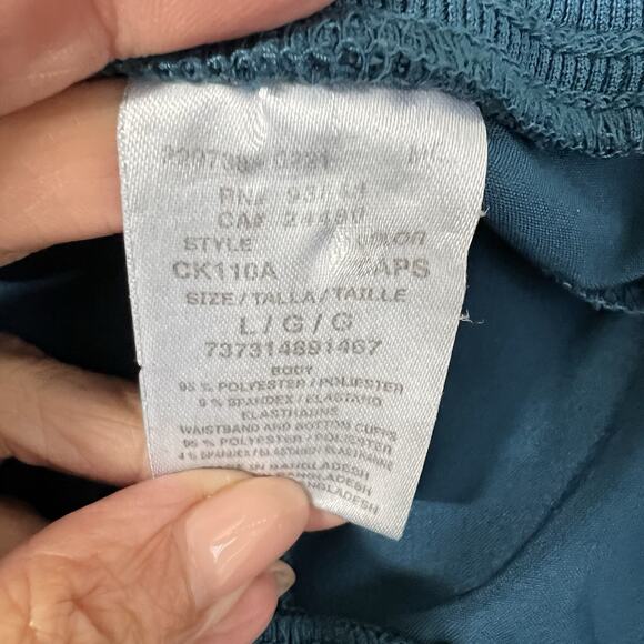 Cherokee Infinity Scrub Set Women L Caribbean Blue Top And Bottom Jogger Pant - Picture 10 of 13